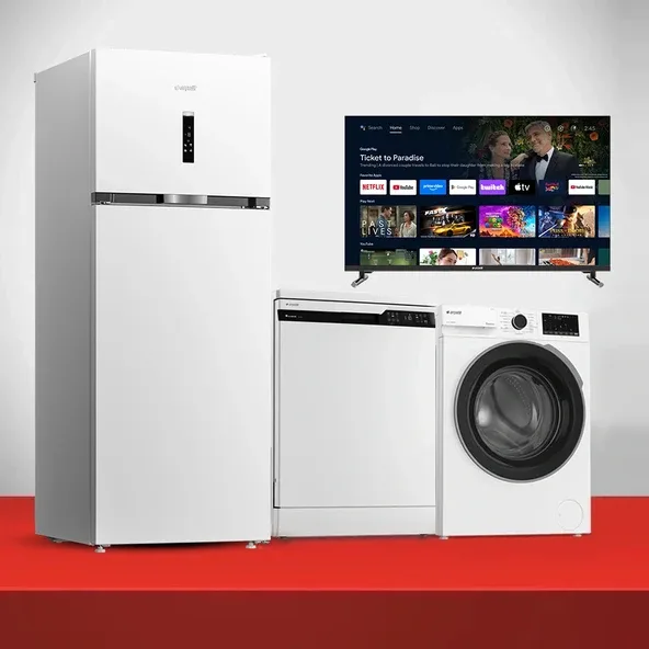 Arçelik buzdolabı, çamaşır makinesi, bulaşık makinesi ve televizyon